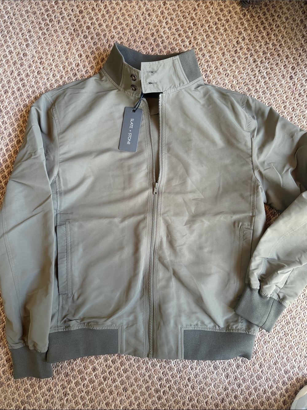 Slate & Stone Men's Olive Green Bomber Jacket